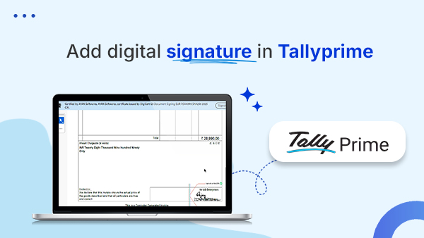 Digital Signature in tally prime