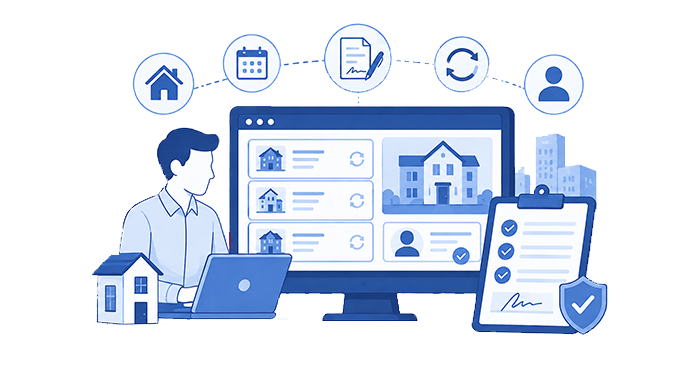 Property manager handling leases and tenant forms from one dashboard